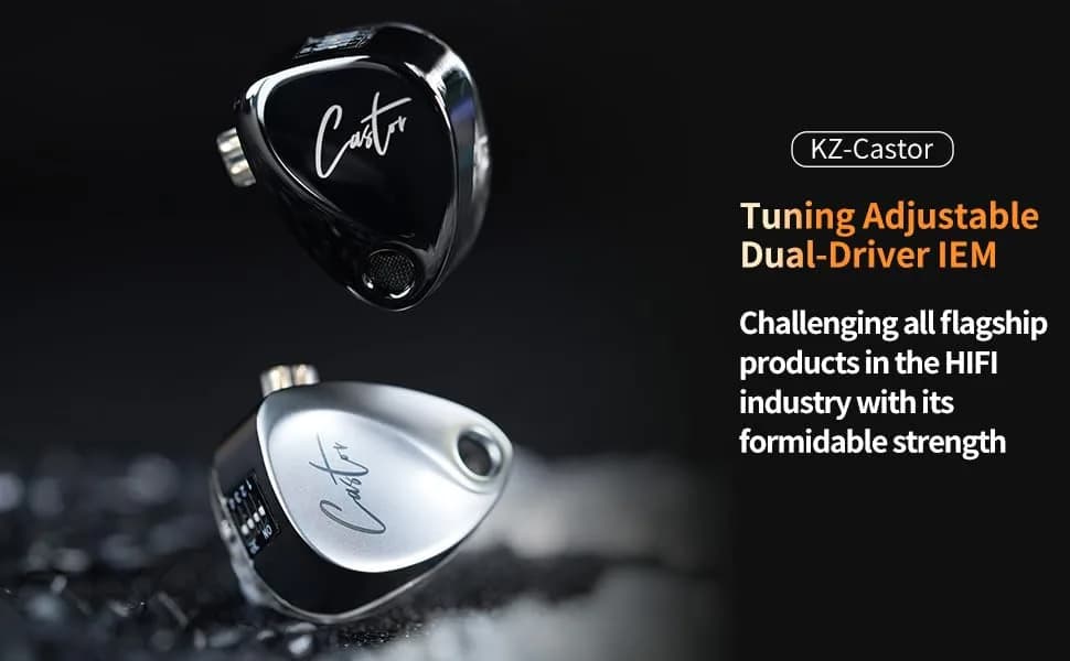 EZ EAR KZ Castor Wired In-Ear Monitor Headphones 2DD Tuning Adjustable Bass thumbnail 6