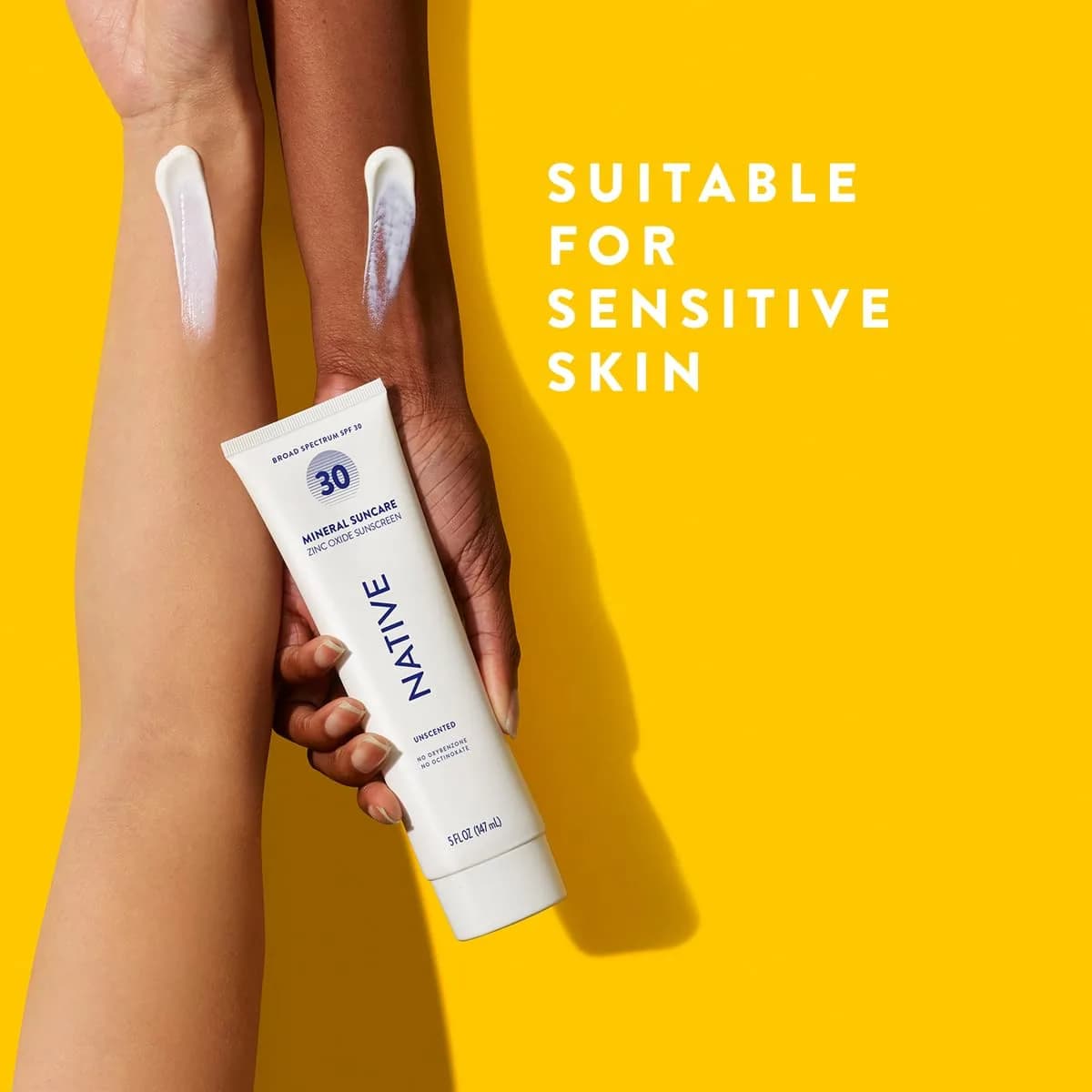 Native Sunscreen SPF 30 Unscented with Zinc Oxide, 5 oz | Dermatologist Tested for Sensitive Skin - view 3