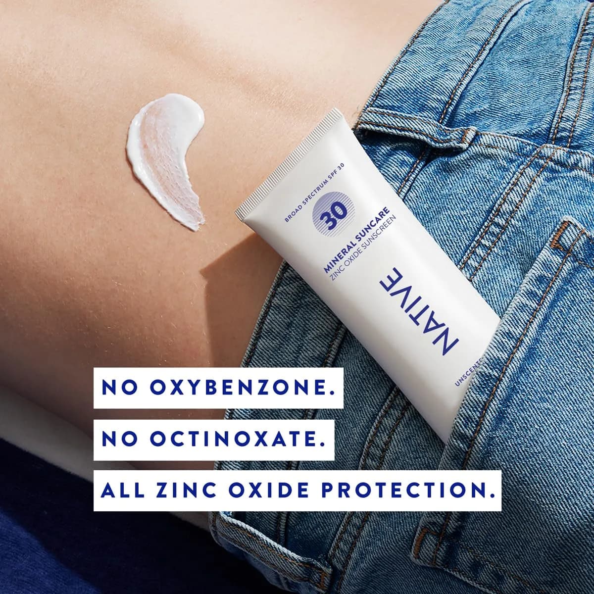 Native Sunscreen SPF 30 Unscented with Zinc Oxide, 5 oz | Dermatologist Tested for Sensitive Skin - view 4