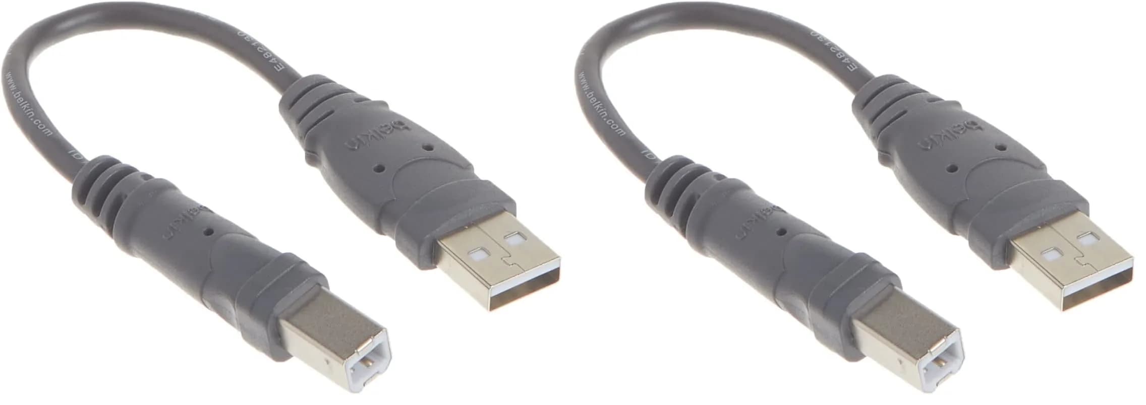 Belkin USB A/B Device Daisy Chain Cable 15cm (6 Inches) Pack of 2 | Connects Printers, Hubs, and More — Black