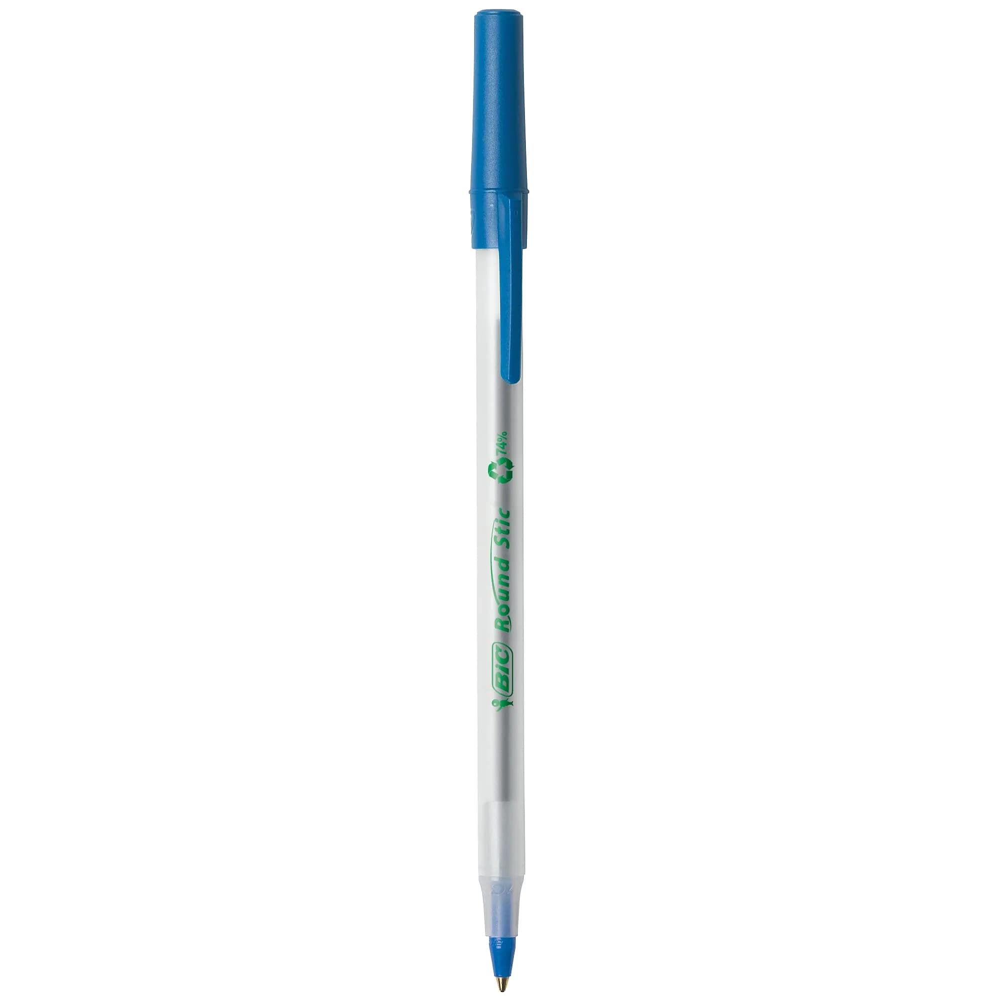 BIC Ecolutions Round Stic Ballpoint Pens, Medium Point (1.0mm), Blue Ink, Pack of 100 - view 3