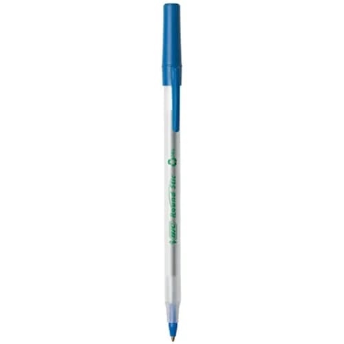 BIC Ecolutions Round Stic Ballpoint Pens, Medium Point 1.0mm, Blue Ink, 100 Count | Smooth Ink Flow for Daily Writing thumbnail 3
