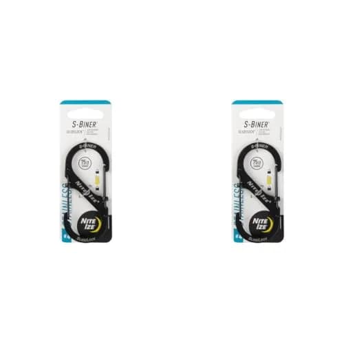 Nite Ize S-Biner Slide Lock Carabiner, Black, #4-75lb (Pack of 2) | Secure Dual Gate Locking thumbnail 1