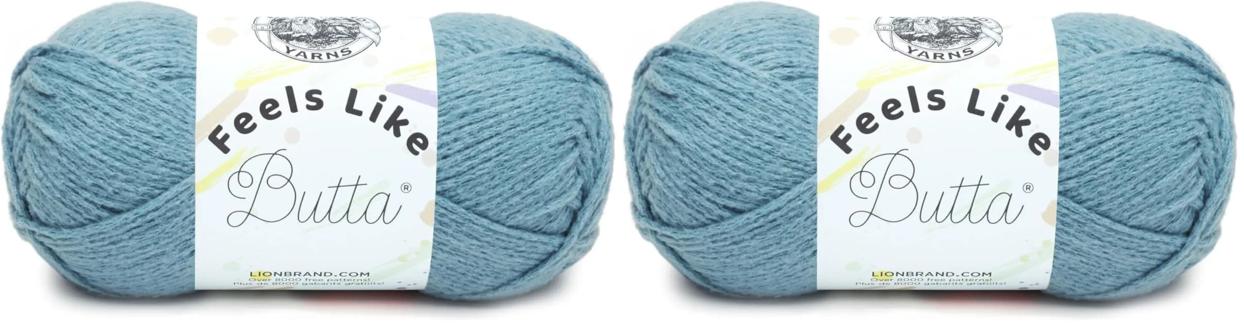 Lion Brand Yarn Feels Like Butta Dusty Blue 2-Pack Crochet & Knitting Yarn - main product image