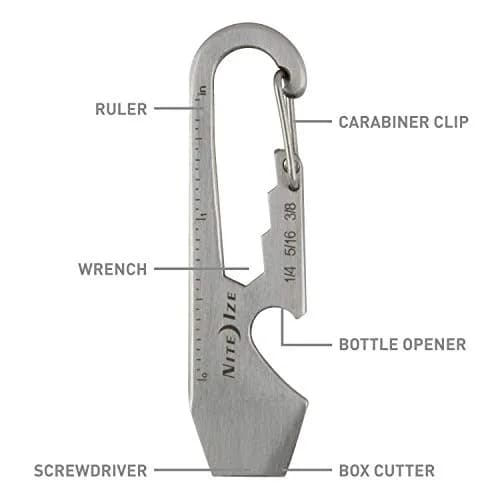 Nite Ize KMT-11-R3 Carabiner Multi-Tool | Stainless Steel, 2 Pack, Silver thumbnail 4