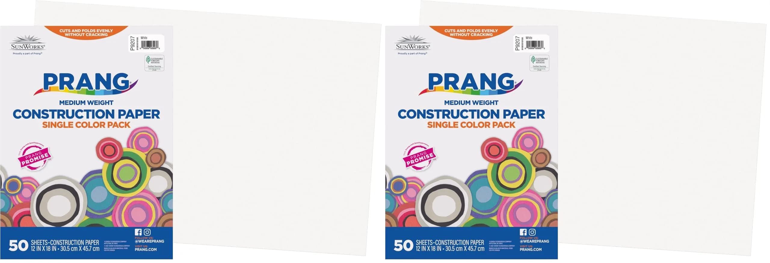Prang White Construction Paper, 12" x 18", 100 Sheets | Heavyweight Art Paper for Crafts - main product image
