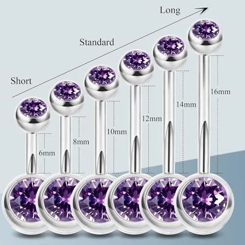 NICEIGHT 2PCS 14G Surgical Steel Belly Button Rings | CZ Navel Piercing Jewelry for Women (10mm) | Hypoallergenic & Trendy thumbnail 4