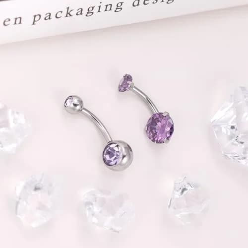 NICEIGHT 2PCS 14G Surgical Steel Belly Button Rings | CZ Navel Piercing Jewelry for Women (10mm) | Hypoallergenic & Trendy thumbnail 2