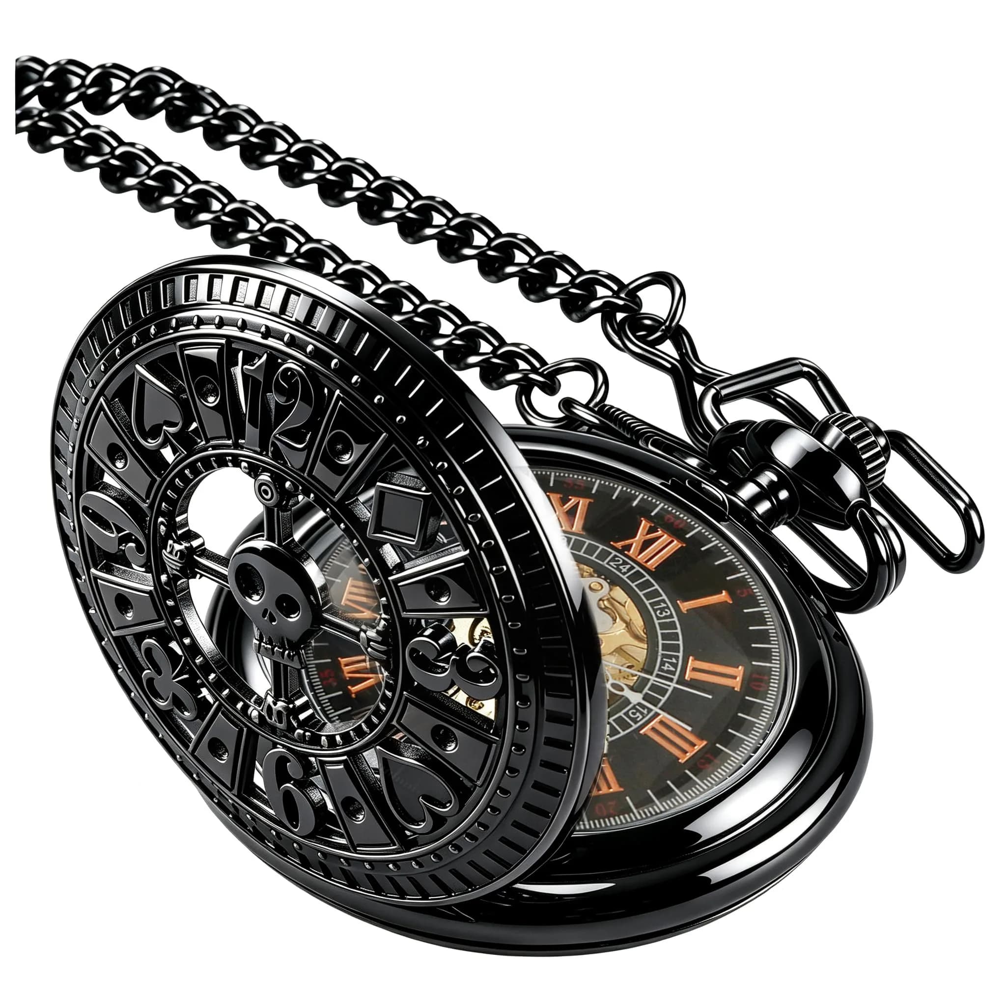 Alwesam Pocket Watch Men's Hand Wind Mechanical Roman Numerals 48mm Alloy Case