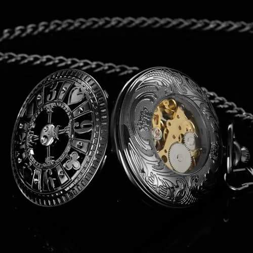 Alwesam Pocket Watch Men's Hand Wind Mechanical Roman Numerals 48mm Alloy Case thumbnail 8