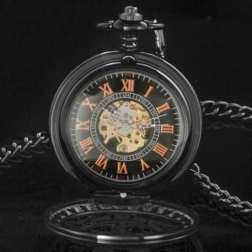 Alwesam Pocket Watch Men's Hand Wind Mechanical Roman Numerals 48mm Alloy Case thumbnail 3