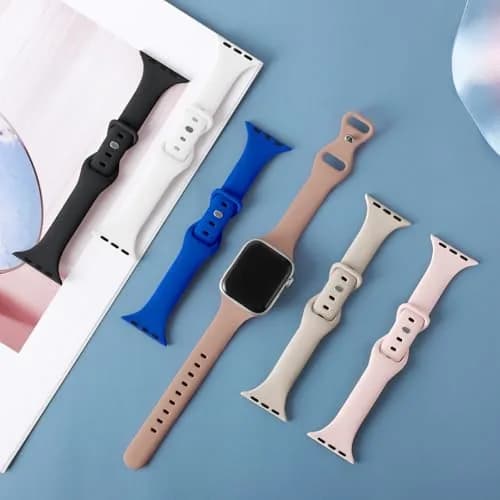 Eilesuny Slim Thin Bands Compatible with Apple Watch 38mm-49mm | 6 Pack Soft Silicone Sport Strap for iWatch Series 1-11 Ultra SE thumbnail 2