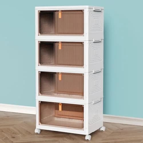CTSNSLH 4 Tier Plastic Storage Bins with Lid 23QT | Stackable, Durable & Space-Saving thumbnail 1