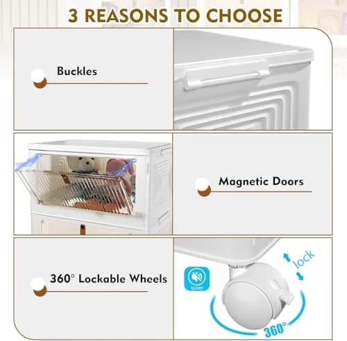 CTSNSLH 4 Tier Plastic Storage Bins with Lid 23QT | Stackable, Durable & Space-Saving thumbnail 6