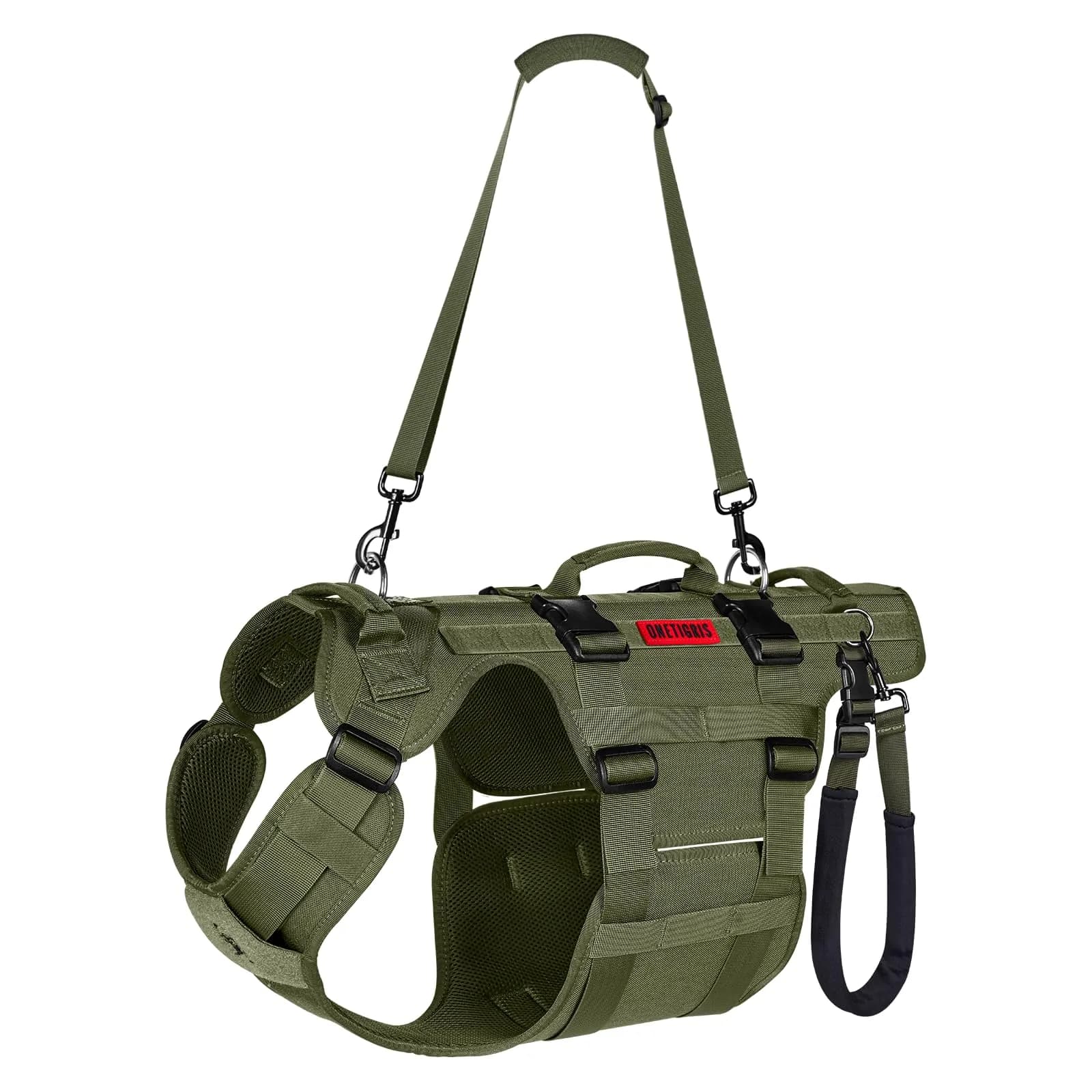 ONETIGRIS Dog Lift Harness for Large Dogs | Full Body Support with Handles, Hip Brace, Mobility Aid (Green, Large) — Green