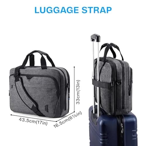 BAGSMART 17.3 Inch Expandable Laptop Briefcase | Water-Resistant Business Travel Bag thumbnail 5