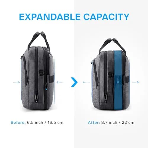 BAGSMART 17.3 Inch Expandable Laptop Briefcase | Water-Resistant Business Travel Bag thumbnail 2