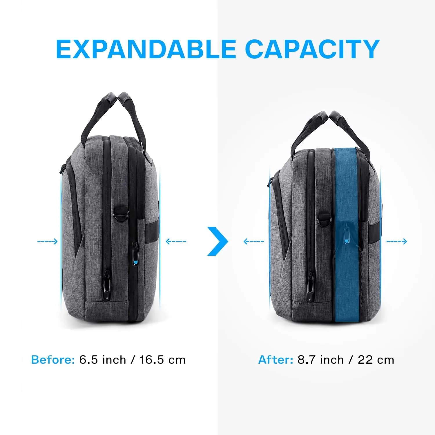 BAGSMART 17.3 Inch Expandable Laptop Briefcase | Water-Resistant Business Travel Bag - view 2