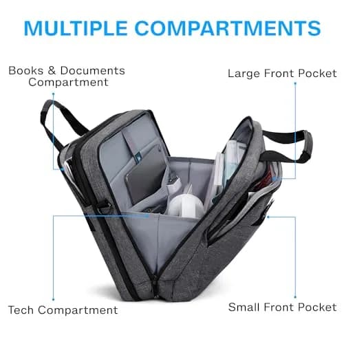 BAGSMART 17.3 Inch Expandable Laptop Briefcase | Water-Resistant Business Travel Bag thumbnail 3