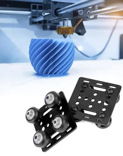 QWORK 2020V V-Wheel Plate Gantry Rod Plate with Wheel, 2 Pack, 65mm X 65mm | Compatible with 2020V Aluminum Extrusion thumbnail 4