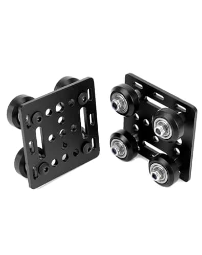 QWORK 2020V V-Wheel Plate Gantry Rod Plate with Wheel, 2 Pack, 65mm X 65mm | Compatible with 2020V Aluminum Extrusion thumbnail 7