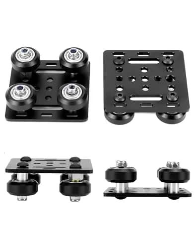 QWORK 2020V V-Wheel Plate Gantry Rod Plate with Wheel, 2 Pack, 65mm X 65mm | Compatible with 2020V Aluminum Extrusion thumbnail 2