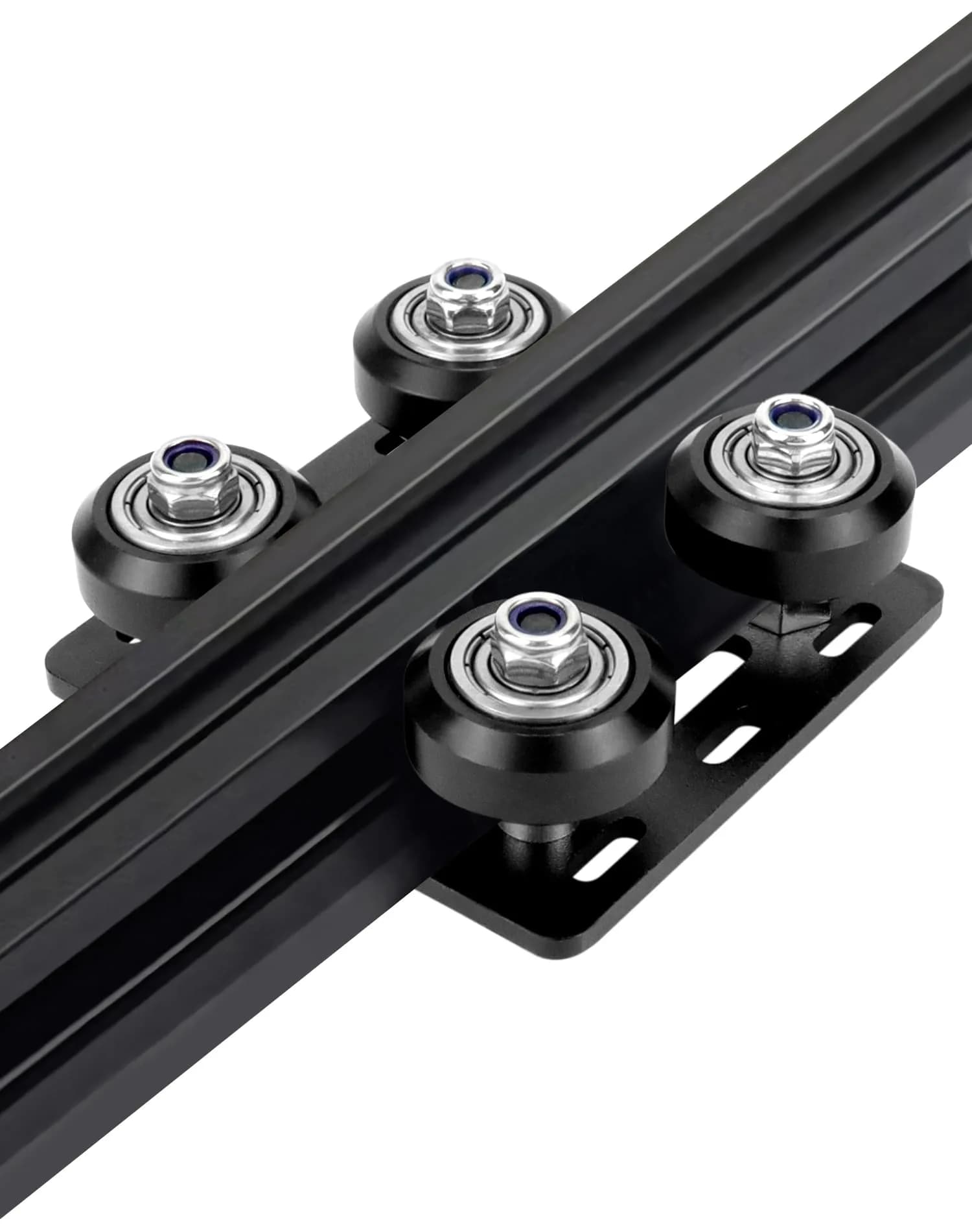 QWORK 2020V V-Wheel Plate Gantry Rod Plate with Wheel, 2 Pack, 65mm X 65mm | Compatible with 2020V Aluminum Extrusion - view 3