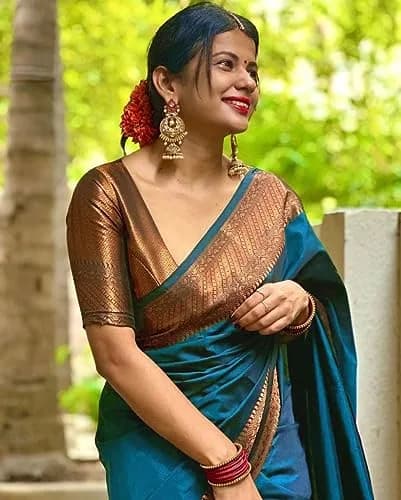Avantika Fashion Kanjivaram Soft Pure Silk Banarasi Saree with Blouse Piece | 5.3m Saree, 0.8m Blouse thumbnail 4