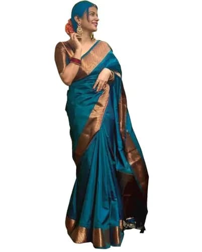 Avantika Fashion Kanjivaram Soft Pure Silk Banarasi Saree with Blouse Piece | 5.3m Saree, 0.8m Blouse thumbnail 1