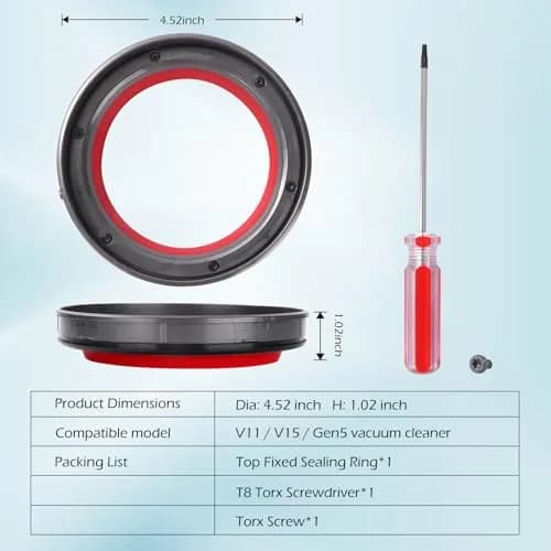 Kuflant Upgraded Dust Bin Sealing Ring Assembly for Dyson V11 V15 Gen5 SV14 SV15 SV22 Vacuum Cleaners thumbnail 8