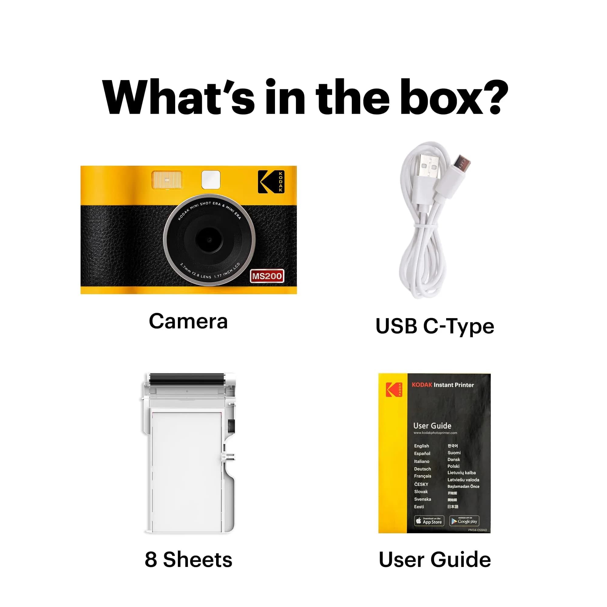 KODAK Mini Shot 2 ERA Instant Camera and Photo Printer Yellow 2-in-1 | 24Bit Color 4PASS Prints - view 8