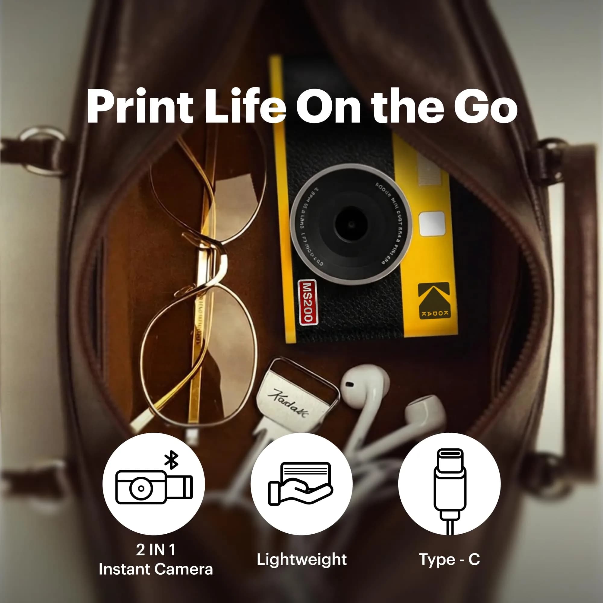 KODAK Mini Shot 2 ERA Instant Camera and Photo Printer Yellow 2-in-1 | 24Bit Color 4PASS Prints - view 9