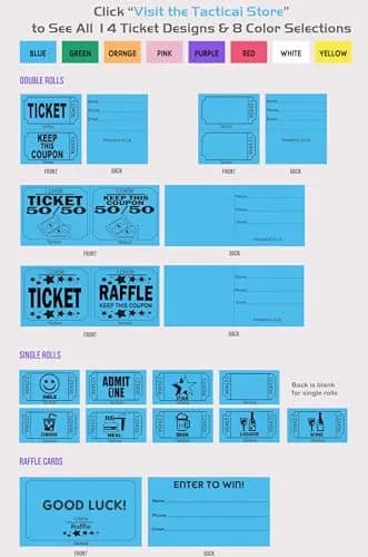 Tacticai Red Raffle Tickets 1000 Count (2" x 1.75") | Double Roll for Events & Fundraisers thumbnail 3