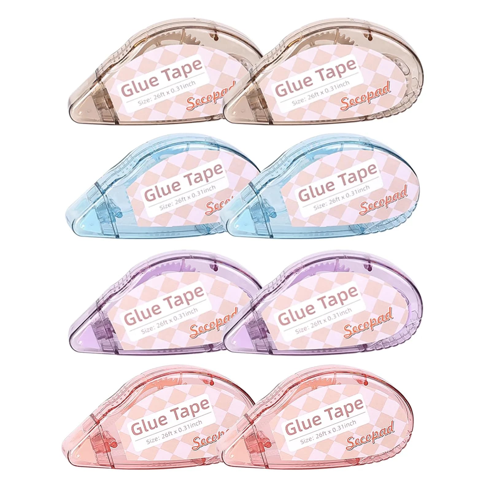 Secopad Double-Sided Tape Roller - Clear Light-Colored Shell, 0.3" x 26FT (4 Pack) - Ideal for Crafts - view 7