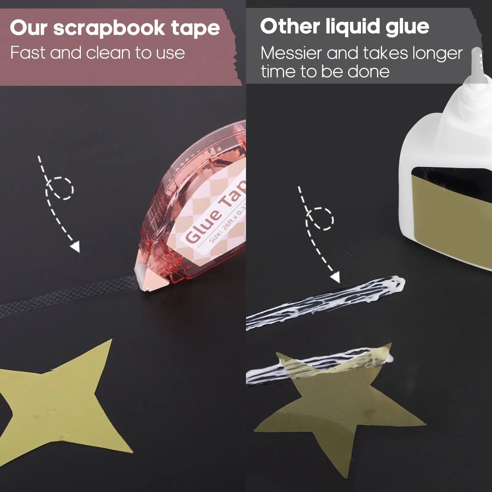 Secopad Double-Sided Tape Roller - Clear Light-Colored Shell, 0.3" x 26FT (4 Pack) - Ideal for Crafts - view 3