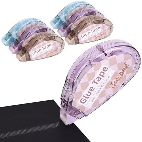 Secopad Double Sided Tape for Crafts 6 Pack, 0.3in x 26ft Each | Mess-Free Adhesive for Scrapbooking thumbnail 1