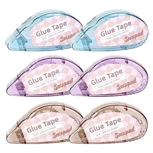 Secopad Double Sided Tape for Crafts 6 Pack, 0.3in x 26ft Each | Mess-Free Adhesive for Scrapbooking thumbnail 7
