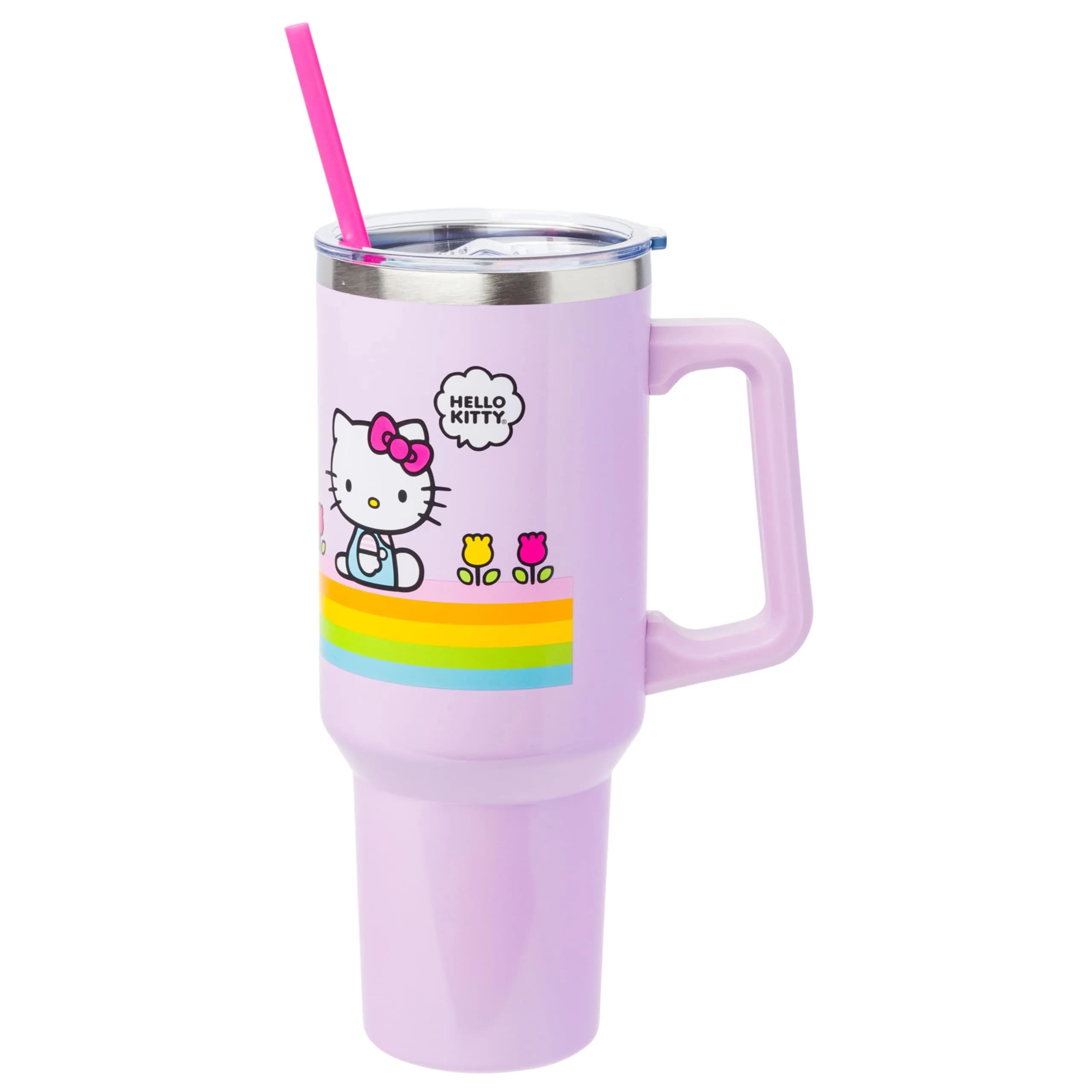 Silver Buffalo Sanrio Hello Kitty Spring Stainless Steel Tumbler 1183ml (40oz) | Keeps Drinks Hot 4 Hrs, Cold 6 Hrs — Hello Kitty Spring and Summer
