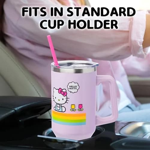 Silver Buffalo Sanrio Hello Kitty Spring Stainless Steel Tumbler 1183ml (40oz) | Keeps Drinks Hot 4 Hrs, Cold 6 Hrs thumbnail 2