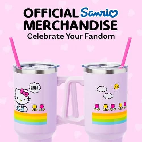 Silver Buffalo Sanrio Hello Kitty Spring Stainless Steel Tumbler 1183ml (40oz) | Keeps Drinks Hot 4 Hrs, Cold 6 Hrs thumbnail 3