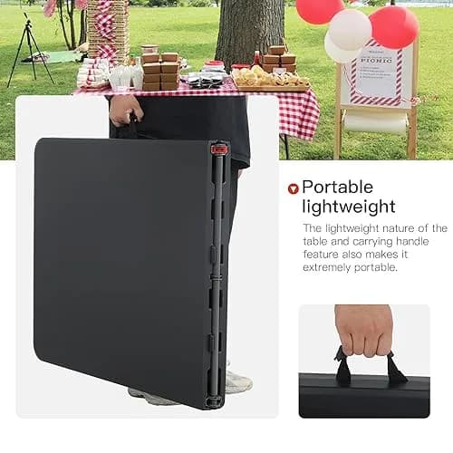 PayLessHere 6FT Folding Table Black | Portable Plastic Table for Indoor & Outdoor Use thumbnail 6