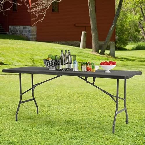 PayLessHere 6FT Folding Table Black | Portable Plastic Table for Indoor & Outdoor Use thumbnail 2
