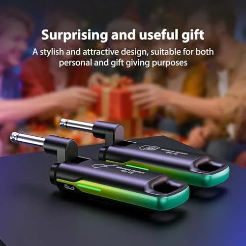 LEKATO UHF Wireless Guitar System with 70 Channels & Rechargeable Battery, Green | Low Latency <3ms thumbnail 9