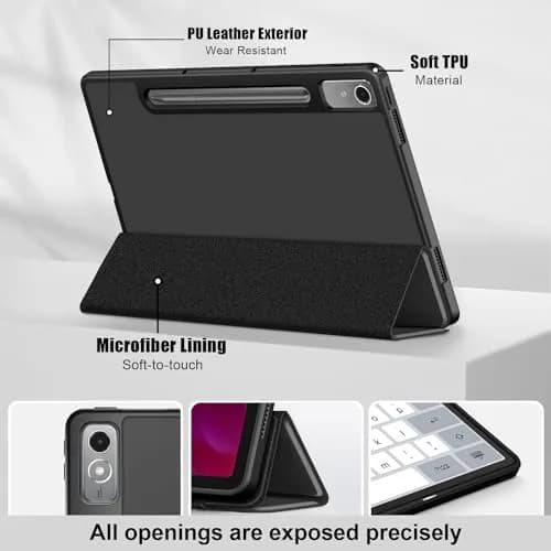 DINGGUAGUA Black Case for Lenovo Tab P12 12.7-inch (321mm) | Slim Smart Folio with Multi-Angle Stand thumbnail 3