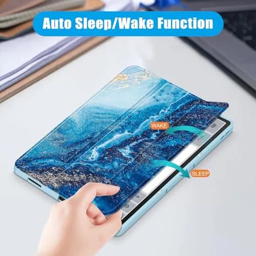 DingGuagua Sea Wave Case for Lenovo Tab P12 12.7 Inch (2023/2024) TB-370FU, Soft TPU Back Shell with Multi-Angle Stand thumbnail 5