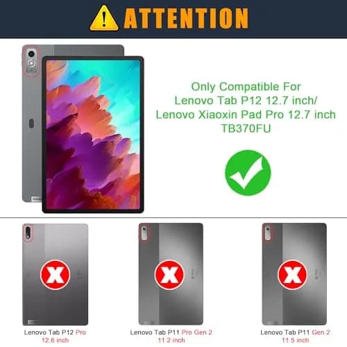 DingGuagua Sea Wave Case for Lenovo Tab P12 12.7 Inch (2023/2024) TB-370FU, Soft TPU Back Shell with Multi-Angle Stand thumbnail 2