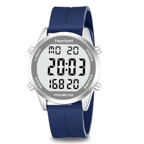 Hearkent Pedometer Watch for Walking for Senior Step Counter Watch | Large Numbers, Waterproof, Simple Control thumbnail 1
