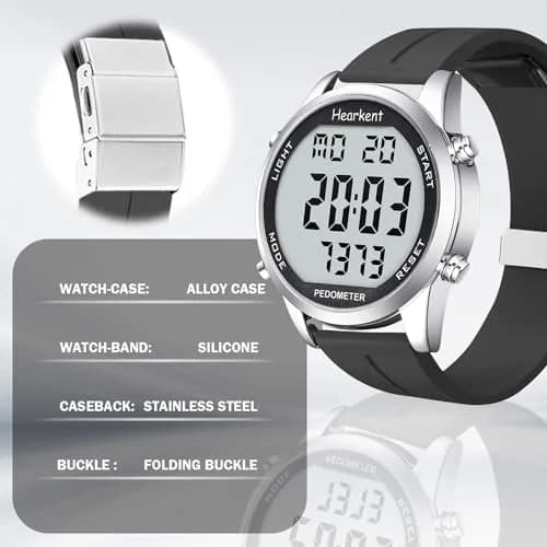 Hearkent Pedometer Watch for Walking for Senior Step Counter Watch | Simple, Waterproof, Large Display thumbnail 9