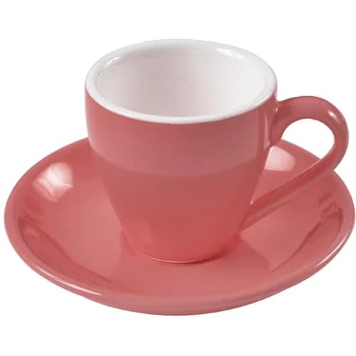 ionEgg Porcelain Espresso Cup with Saucer, 80ml/2.7Oz, Pink | Elegant Mini Coffee Shot Cup for Daily Use thumbnail 1