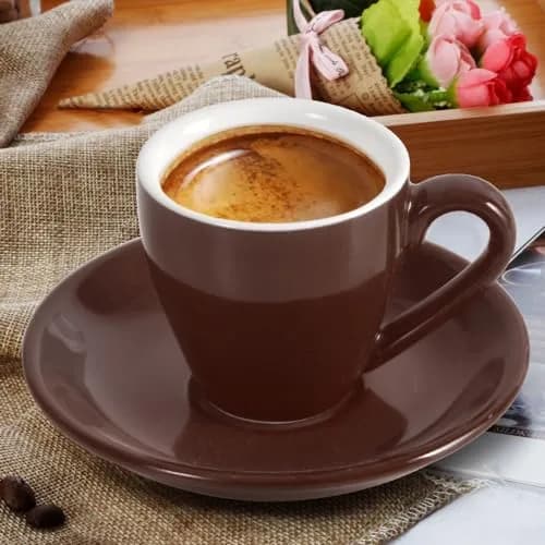 ionEgg Porcelain Espresso Cup with Saucer, 80ml/2.7Oz | Elegant, Durable & Microwave Safe thumbnail 5